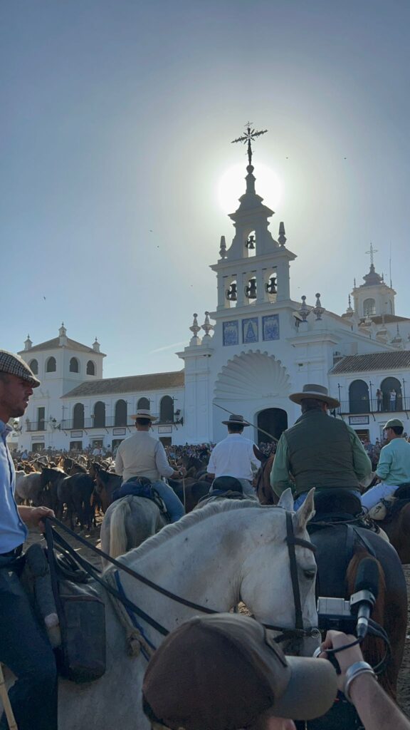 Primera tropa de yeguas pasando por el Santuario