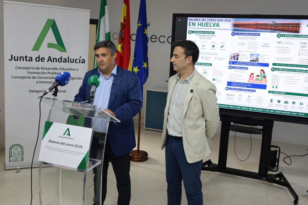 La Junta moviliza más de 17M€ en Huelva en un curso escolar marcado por el impulso a la FP, la inclusión y la respuesta inmediata ante los temporales
